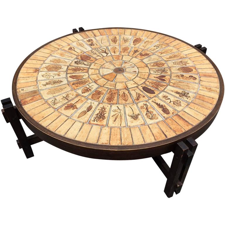 Tile Top Table, Mid Century For Sale at 1stDibs