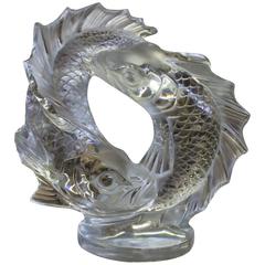 Lalique "Deux Poissons" Crystal Sculpture