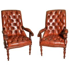 Pair of English Handmade Carlton Leather Desk Chairs 7