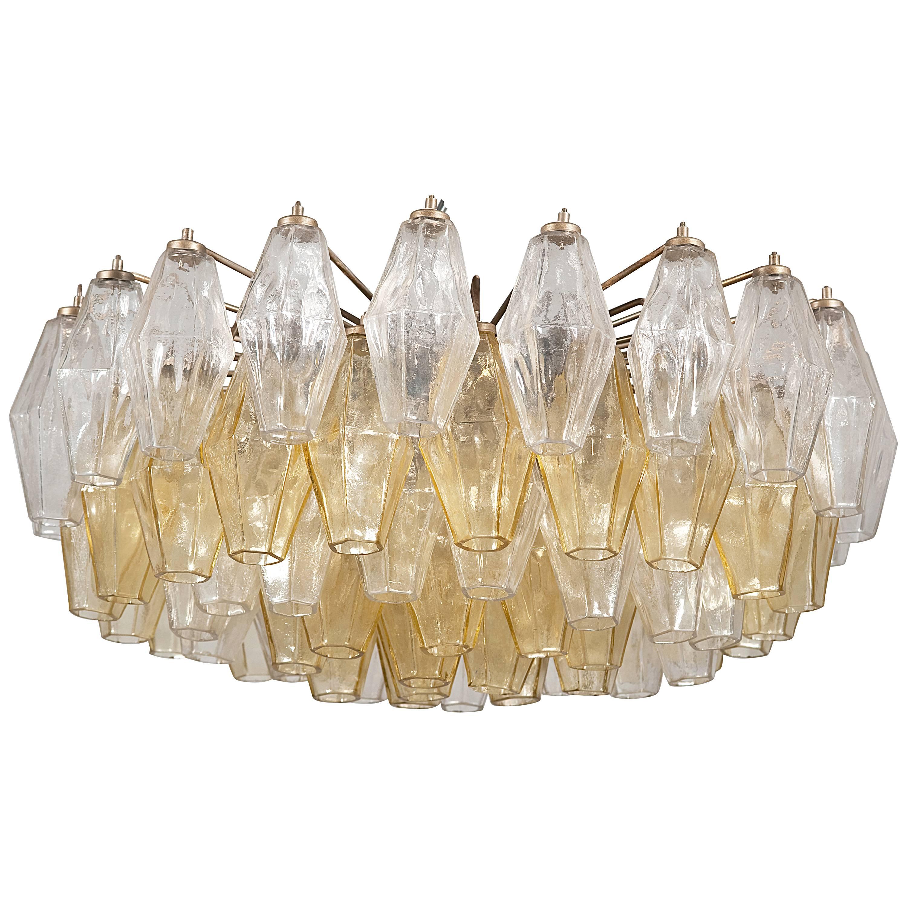 Charming Venini "Poliedri" Chandelier Designed by Carlo Scarpa