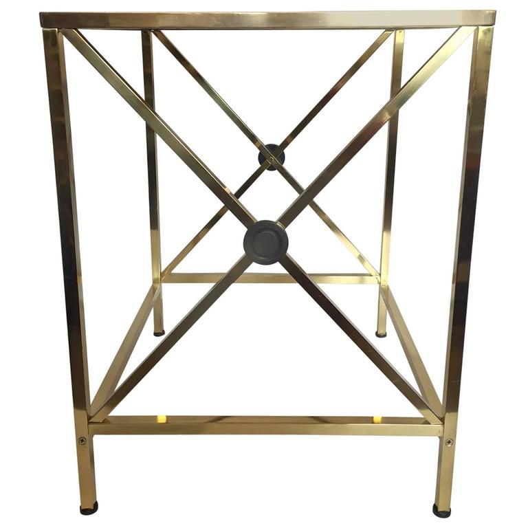 MidCentury Modern Brass and Mirrored Side Table at 1stDibs