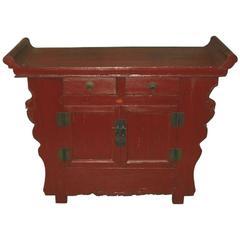 19th Century Chinese Carved Red Lacquer Coffer
