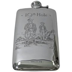 Nostalgic Antique Sterling Silver Golf Flask by Kerr