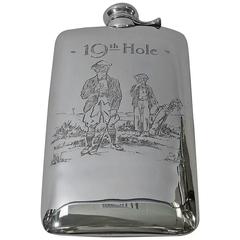 Nostalgic Antique Sterling Silver Golf Flask by Kerr 1