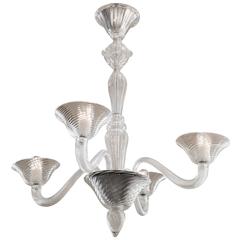 Vintage Clear Swirl Murano Glass Chandelier, circa 1960 12