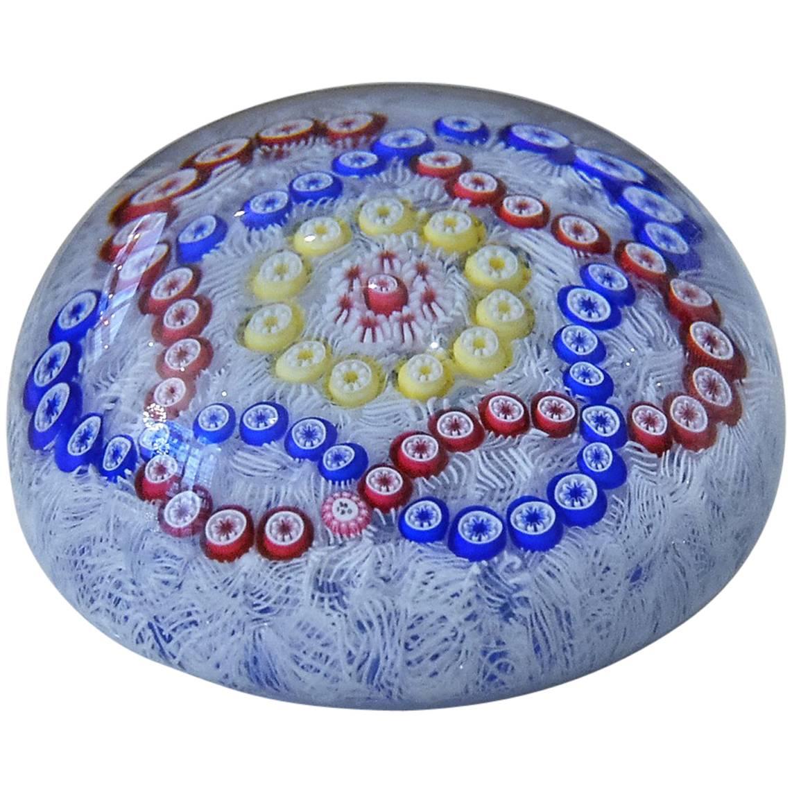 Vintage Large Paperweight "Millefiori" Baccarat, 1980 For Sale