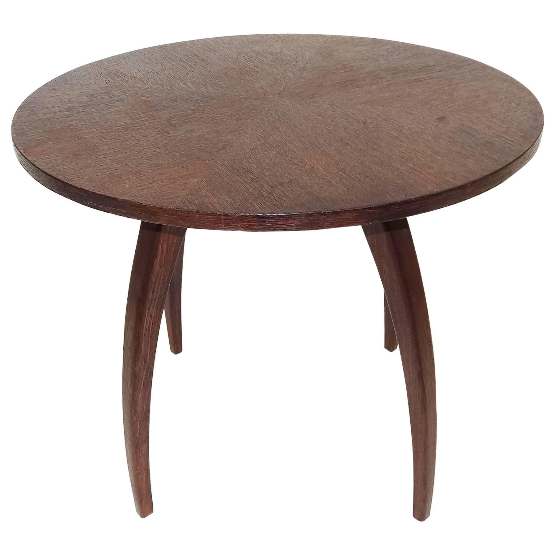 Modernist 1930s Jindrich Halabala Spider Oak Table For Sale