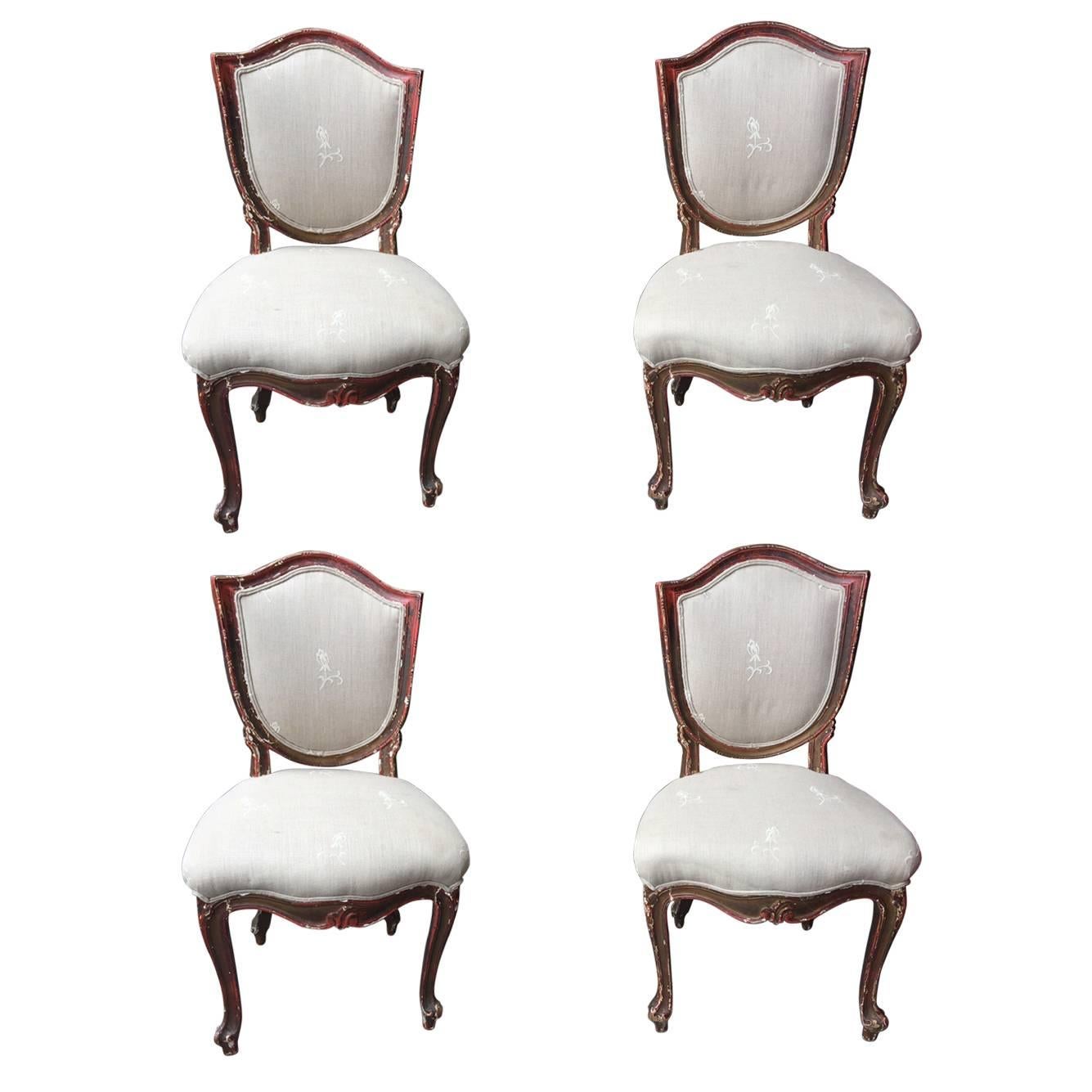 Set of Four Painted Chairs, Italy, 19th Century