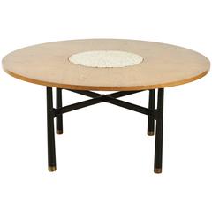 Terrazzo and Walnut Game Table by Harvey Probber