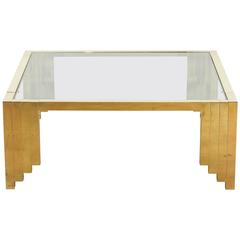 1970s Polished Brass Cocktail Table 11