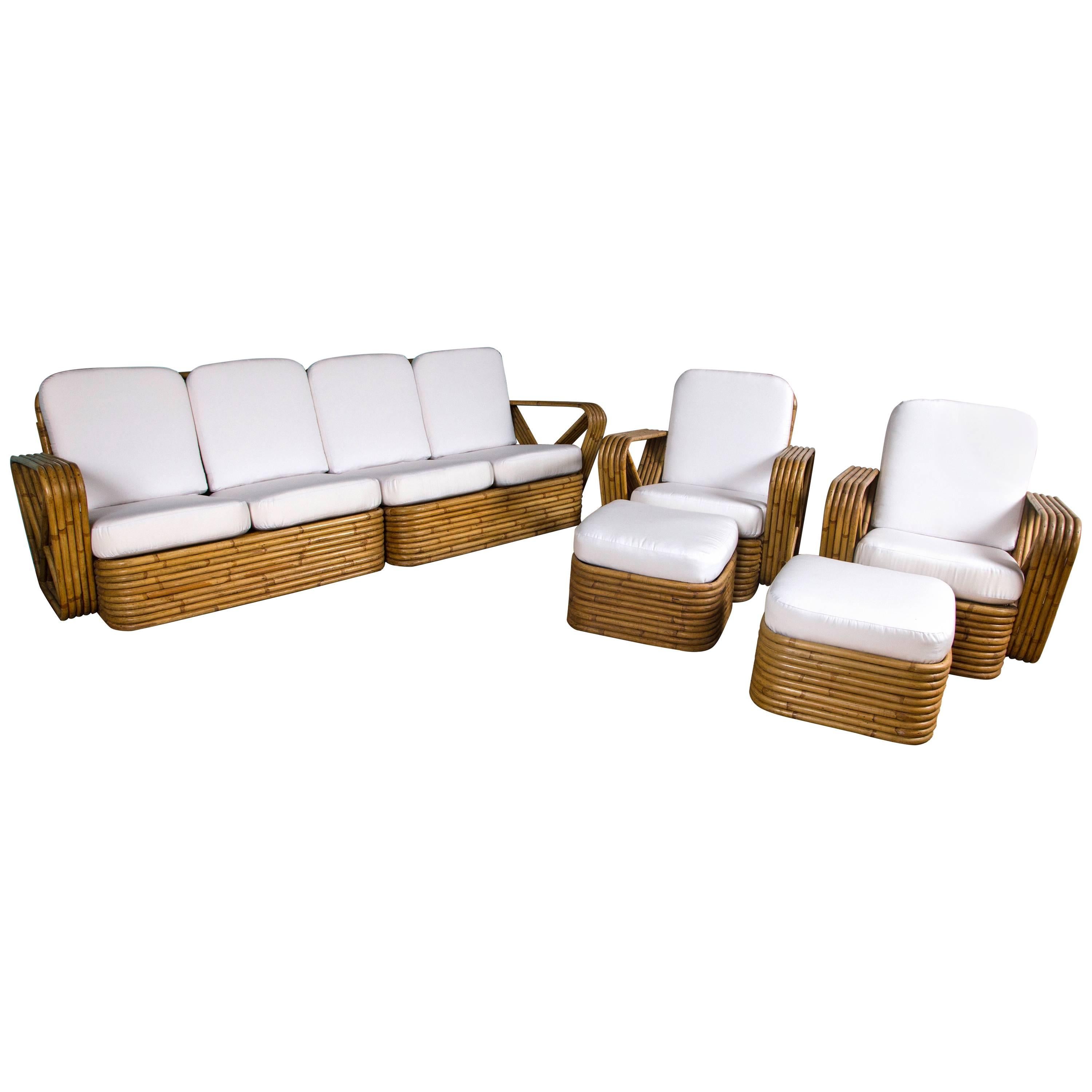 Rattan Set in the Style of Paul Frankl