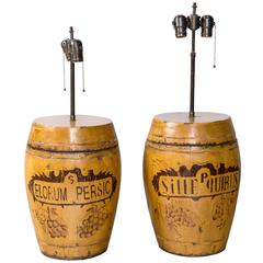 Vintage Rice Canister Lamps