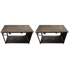 Pair of Industrial Side Tables, American, 1920s