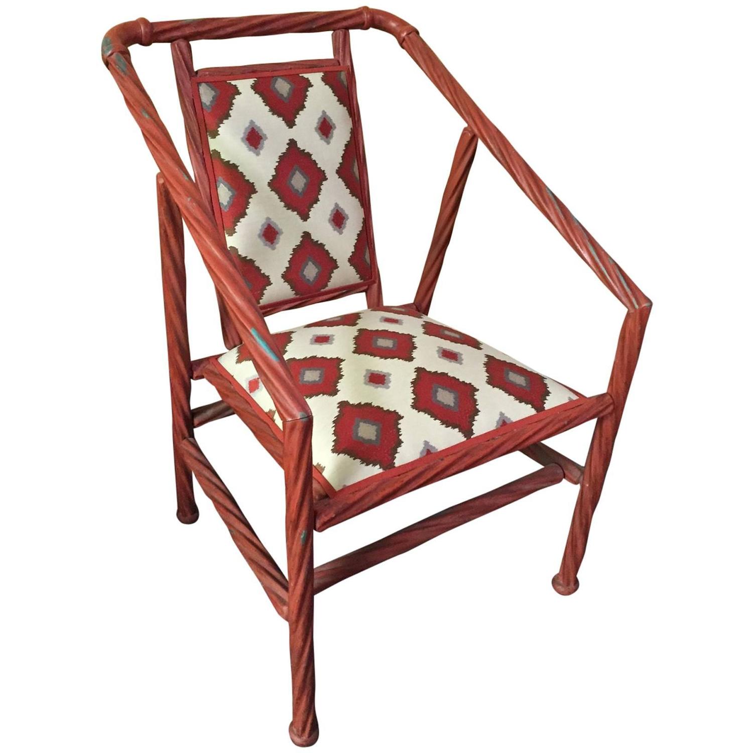 Vintage Chair, Reupholstered in Martin Bullard's Lola Diamond Fabric 1