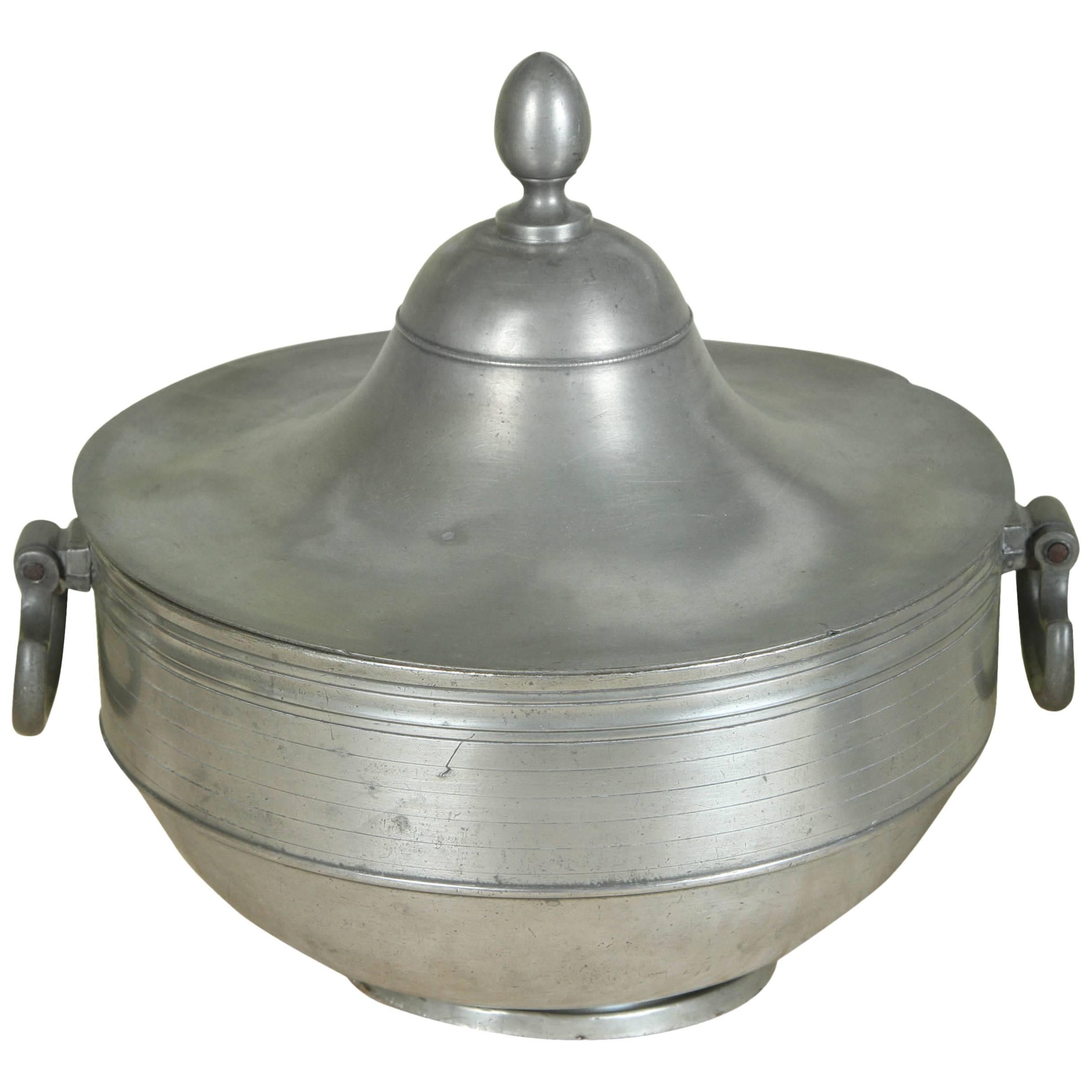 A Dutch Early 19th Century Pewter Tureen with  Cover from Lauren Bacall Estate For Sale