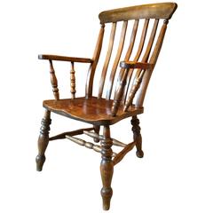 Antique Windsor Chair Elm Beech Armchair, 19th Century, Victorian