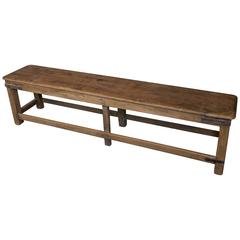 Antique French Rustic Early 20th C. Wooden Industrial Bench