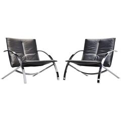 Paul Tuttle Arco Lounge Chair Pair for Strassle, 1976