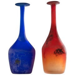 Pair of "Scavo" Glass Bottles by Gino Cenedese