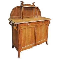 Art Nouveau French Wild Cherrywood 1900 Cabinet