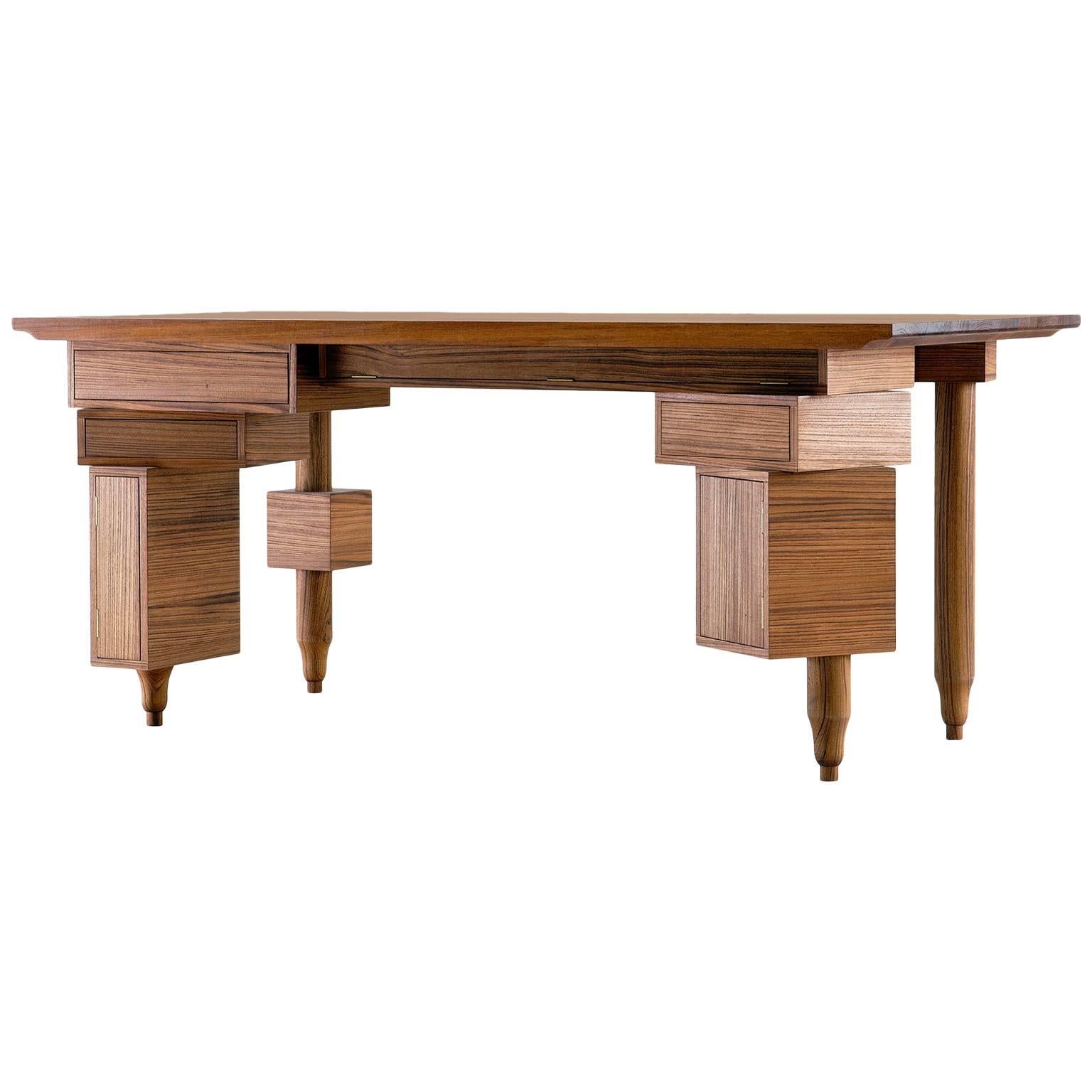 Le Bureau de Paolo Wooden Desk with several drawers  For Sale