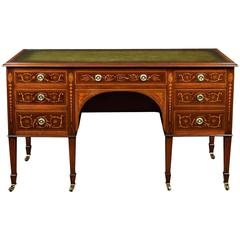 Mahogany Inlaid Writing Desk by Maple & Co