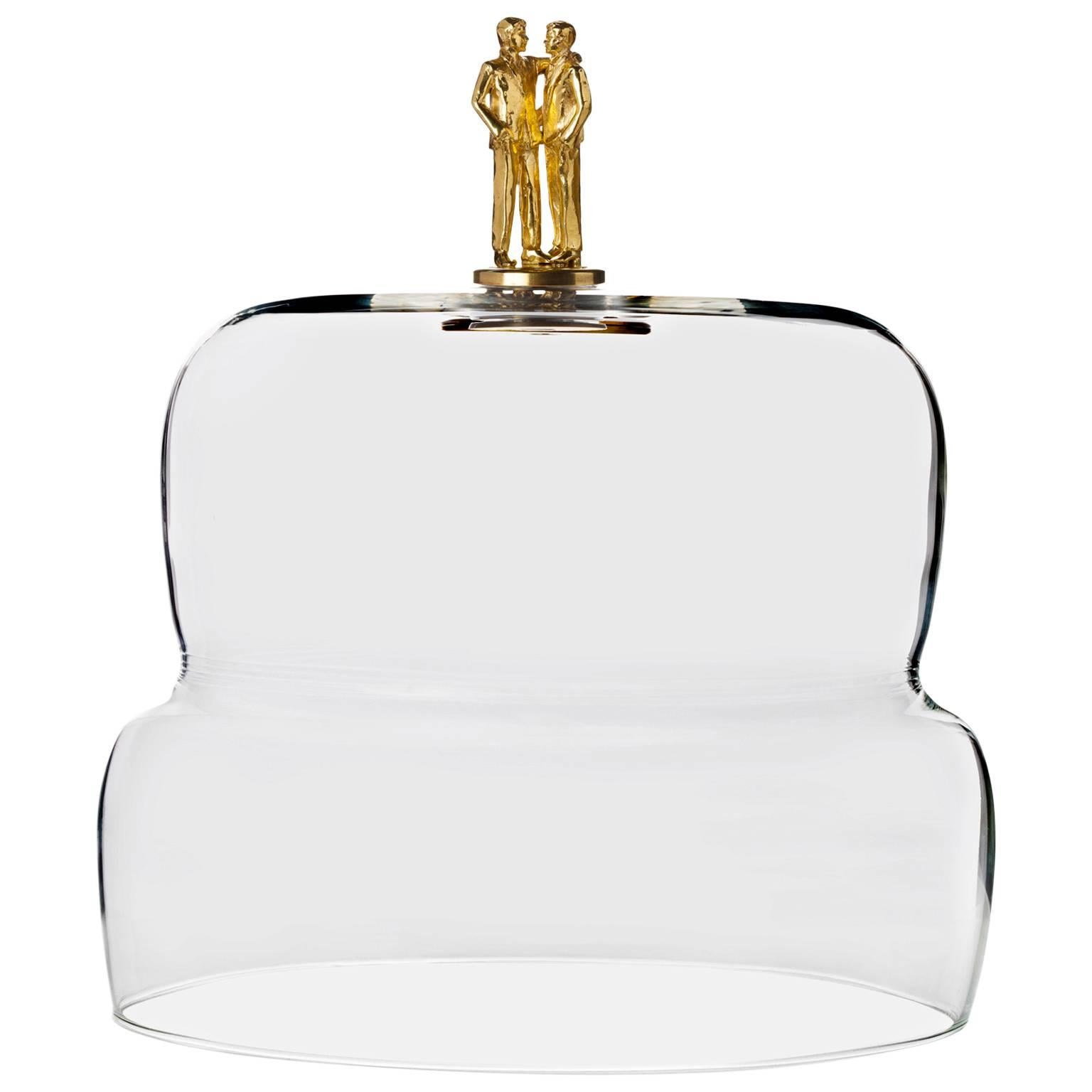 Intitulé Happy Ending An He+He Dome en verre et laiton en vente