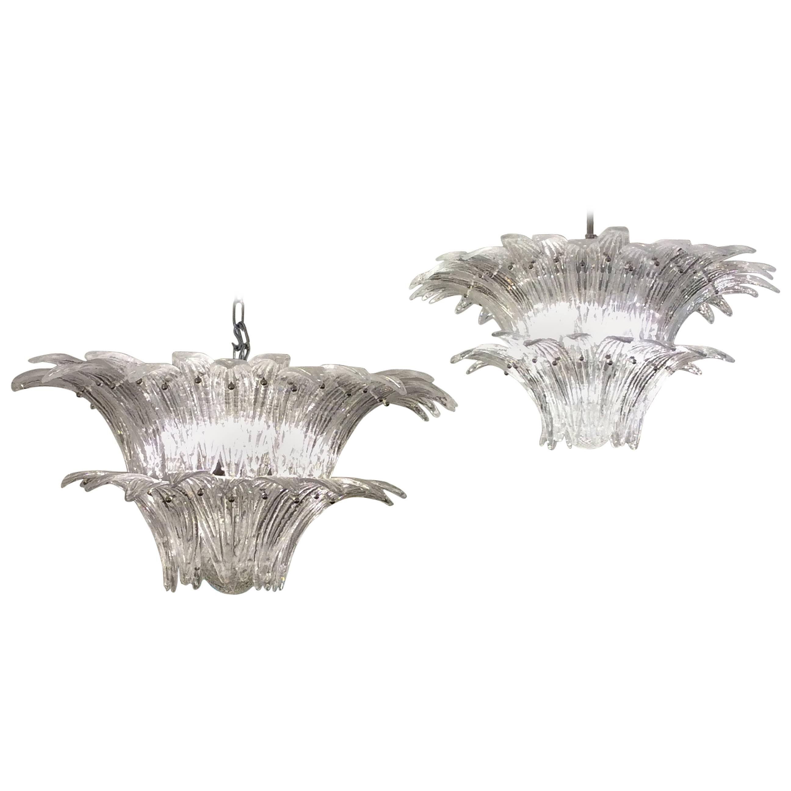 Palmette Chandelier Barovier & Toso Style, Murano