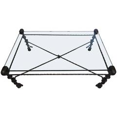 Giacometti Style Patinated Wrought Iron Coffee Table Giacometti Style Patinated Wrought Iron Coffee Table