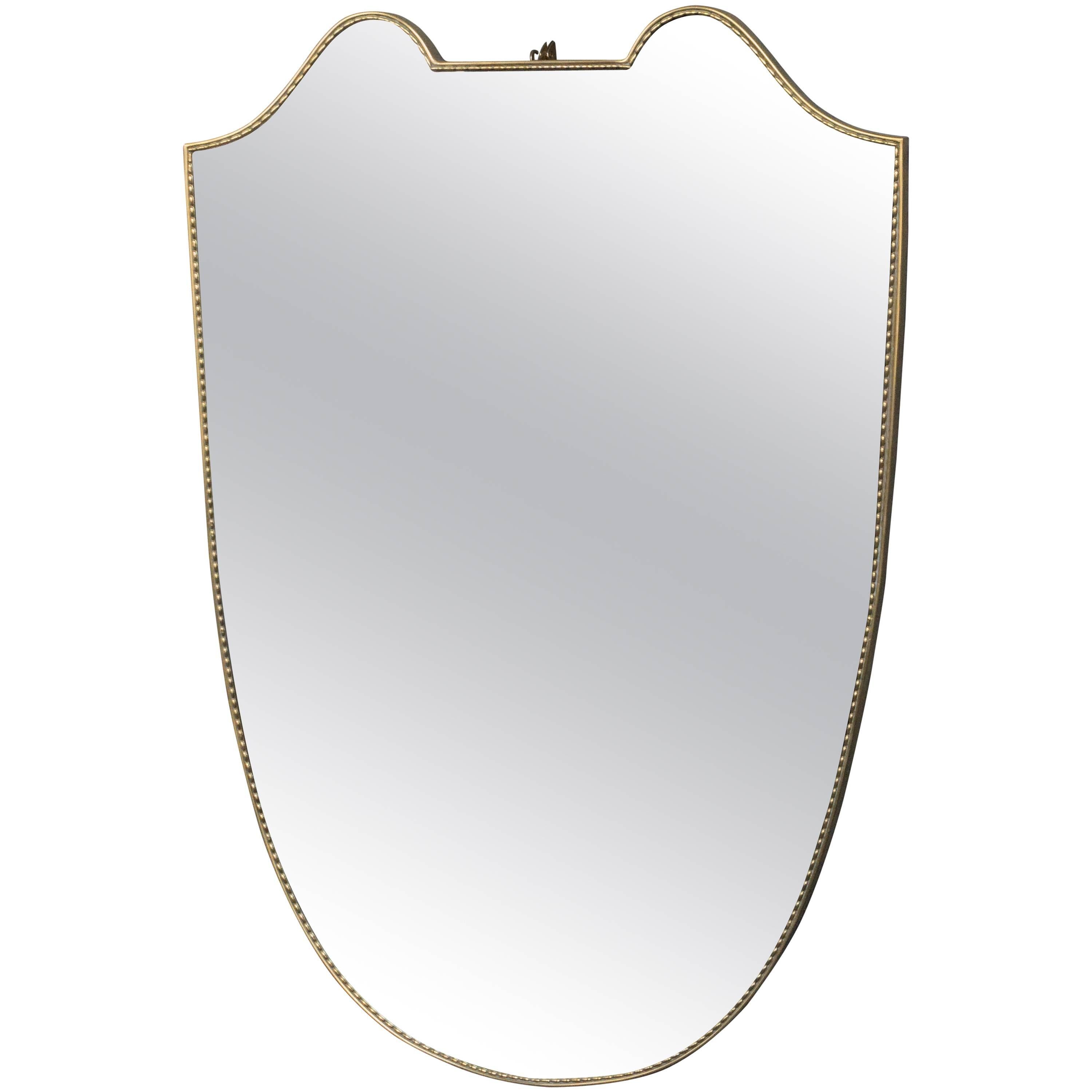 Italian Mid-Century Modern Shield Shaped Mirror
