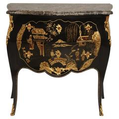 Louis XV Style Chinese Lacquer Decor Commodette from 1920