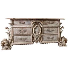Large, Unique and Very Decorative Italian Limewood Chest of Drawers/ Commode