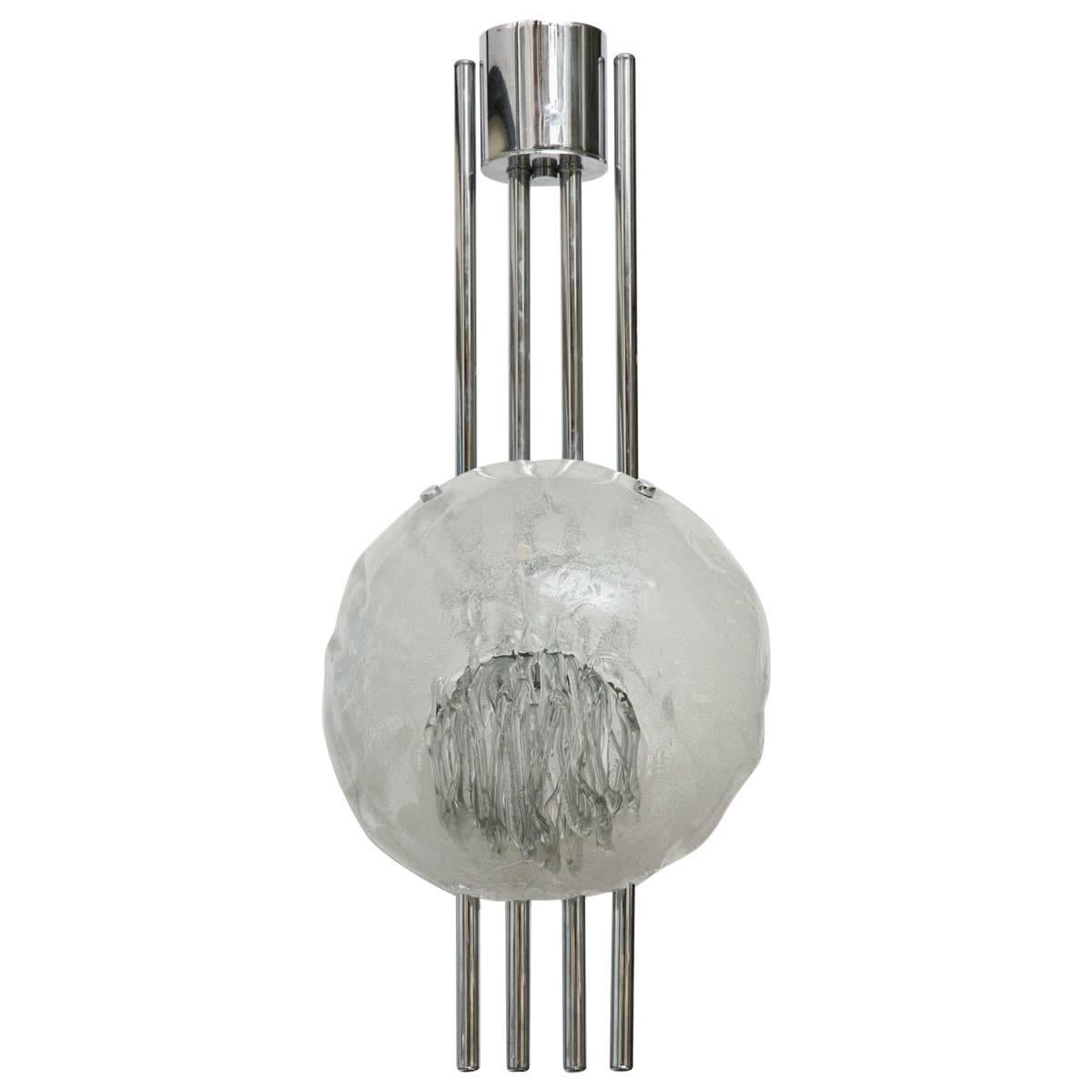 Angelo Brotto Mid-Century Modern Murano Glass Pendant Lamp for Esperia Italy For Sale