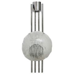 Mid-Century Modern Chrome and Glass Pendant Light Fixture 6