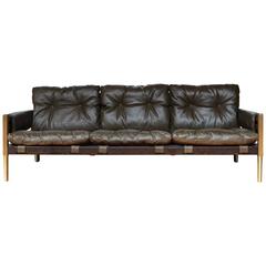Brazilian Mid-Century Modern Inspired Campanha Sofa in Leather