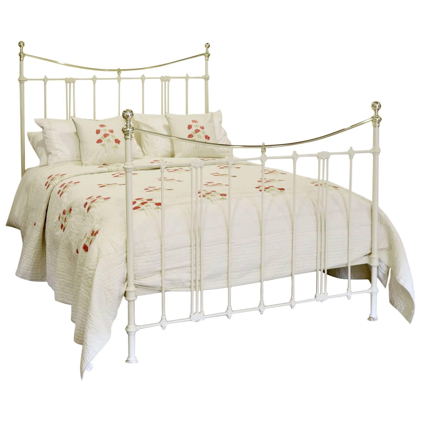 Art Nouveau Style Brass and Iron Bed