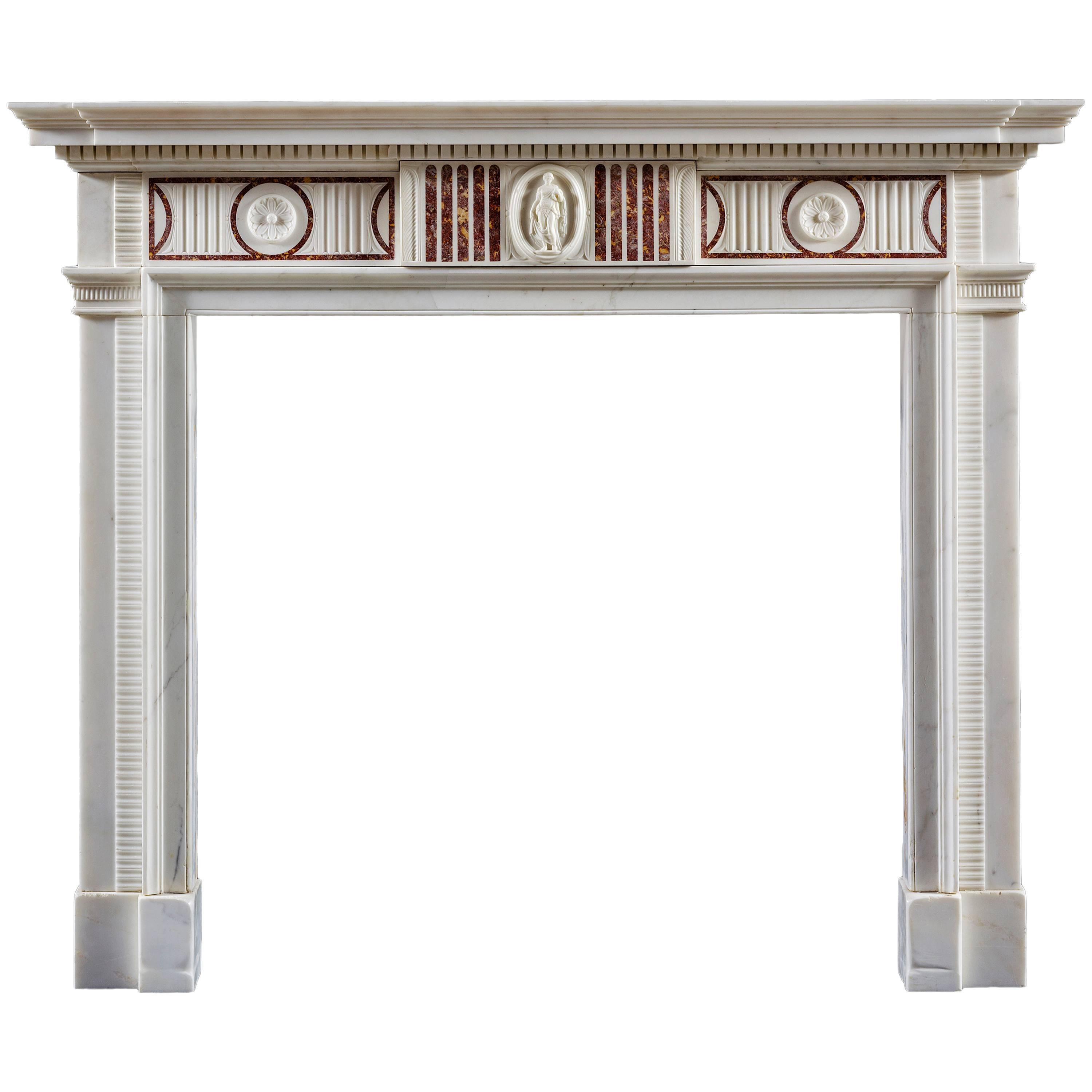Antique Neoclassical Fireplace Mantel
