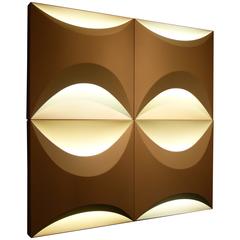 Large 1970s Light Panel with a Geometrical Shape by RAAK