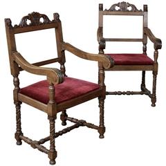 Pair of 19th Century Cleric's Armchairs
