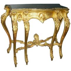 Italian Baroque Style Carved Giltwood Console, 19th Century 11
