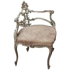 Antique Venetian Painted Corner Armchair