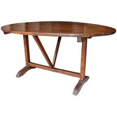 French Walnut Oval Wine Tasting Table