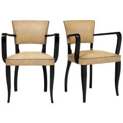 French Art Deco Period Pair of Bridge Chairs