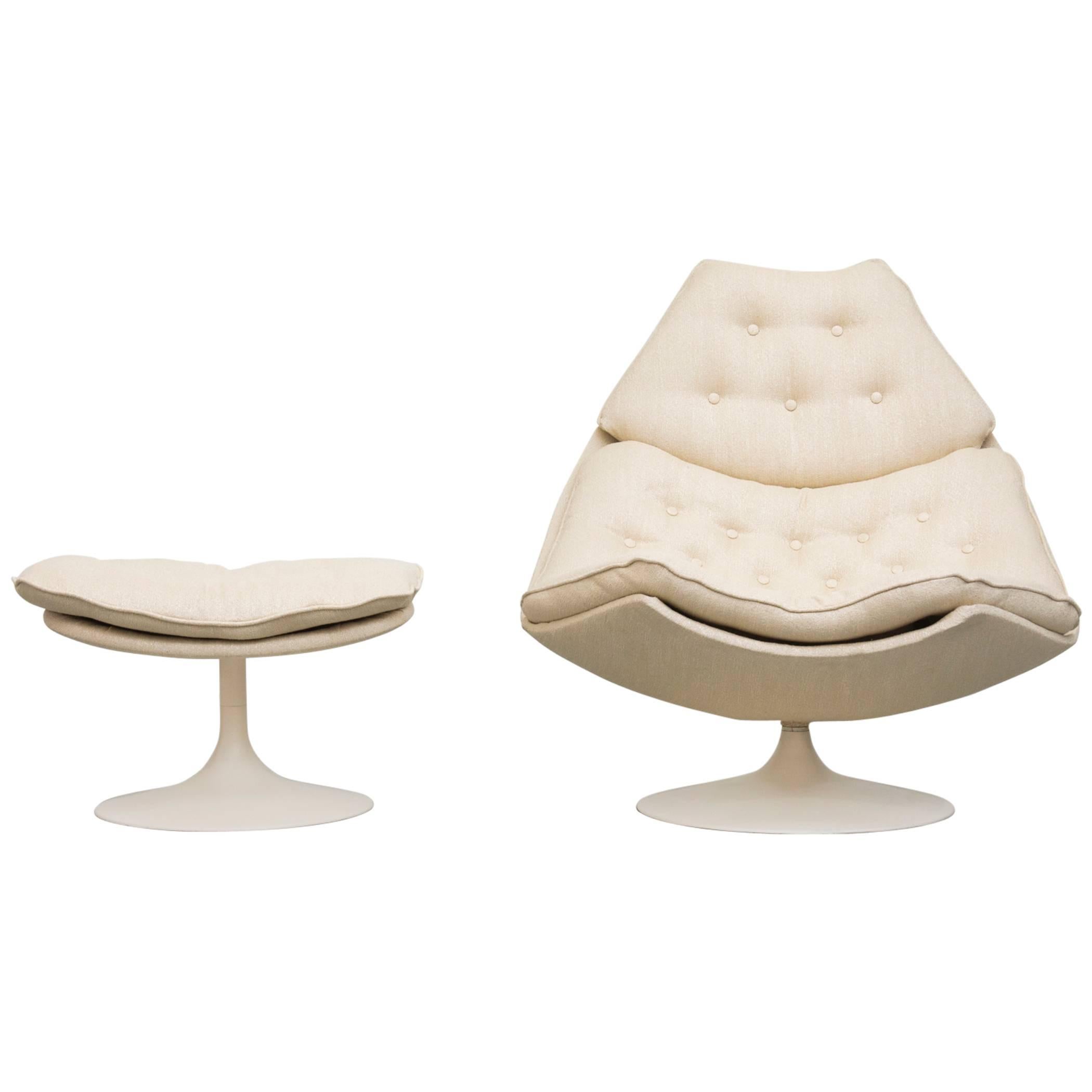 Geoffrey Harcourt F588 Swivel Lounge Chair and Ottoman for Artifort