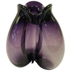 Rare Per Lutken 1955 Trefoil Blown Glass Vase for Holmegaard