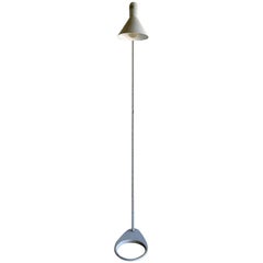 Arne Jacobsen, "AJ". Grey Lacquered Metal Floor Lamp, Louis Poulsen