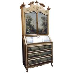 Impressive Venetian Hand Painted Secretary Cabinet, circa 1900 10