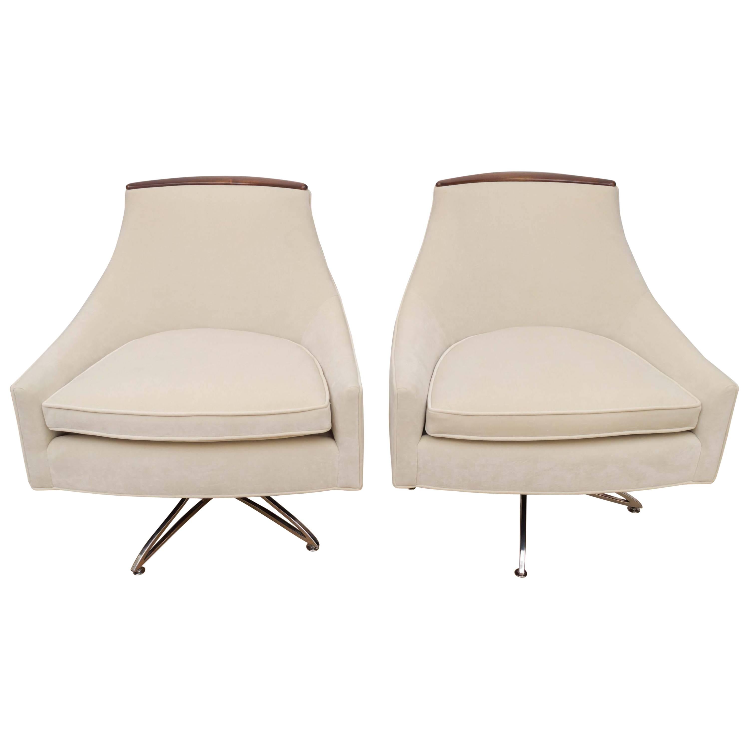 Pair of Swivel Kroehler Armchairs