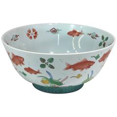 Large Centerpiece Hand-Painted Goldfish Bowl