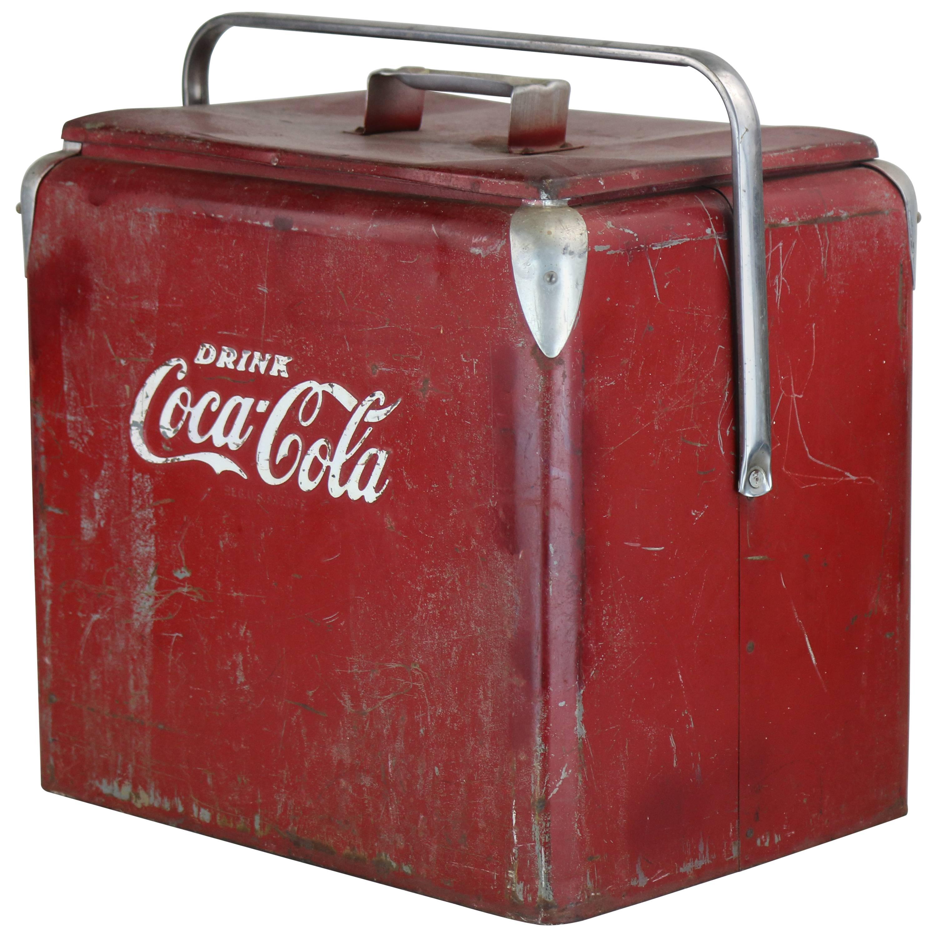 1940s True American Classic Coca-Cola Cooler in Original Retro Condition For Sale